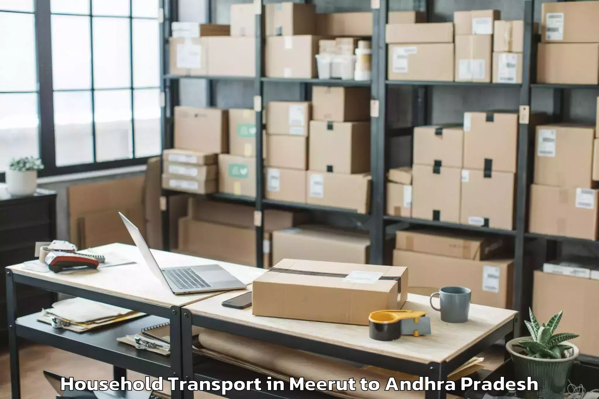 Top Meerut to Peddapuram Household Transport Available